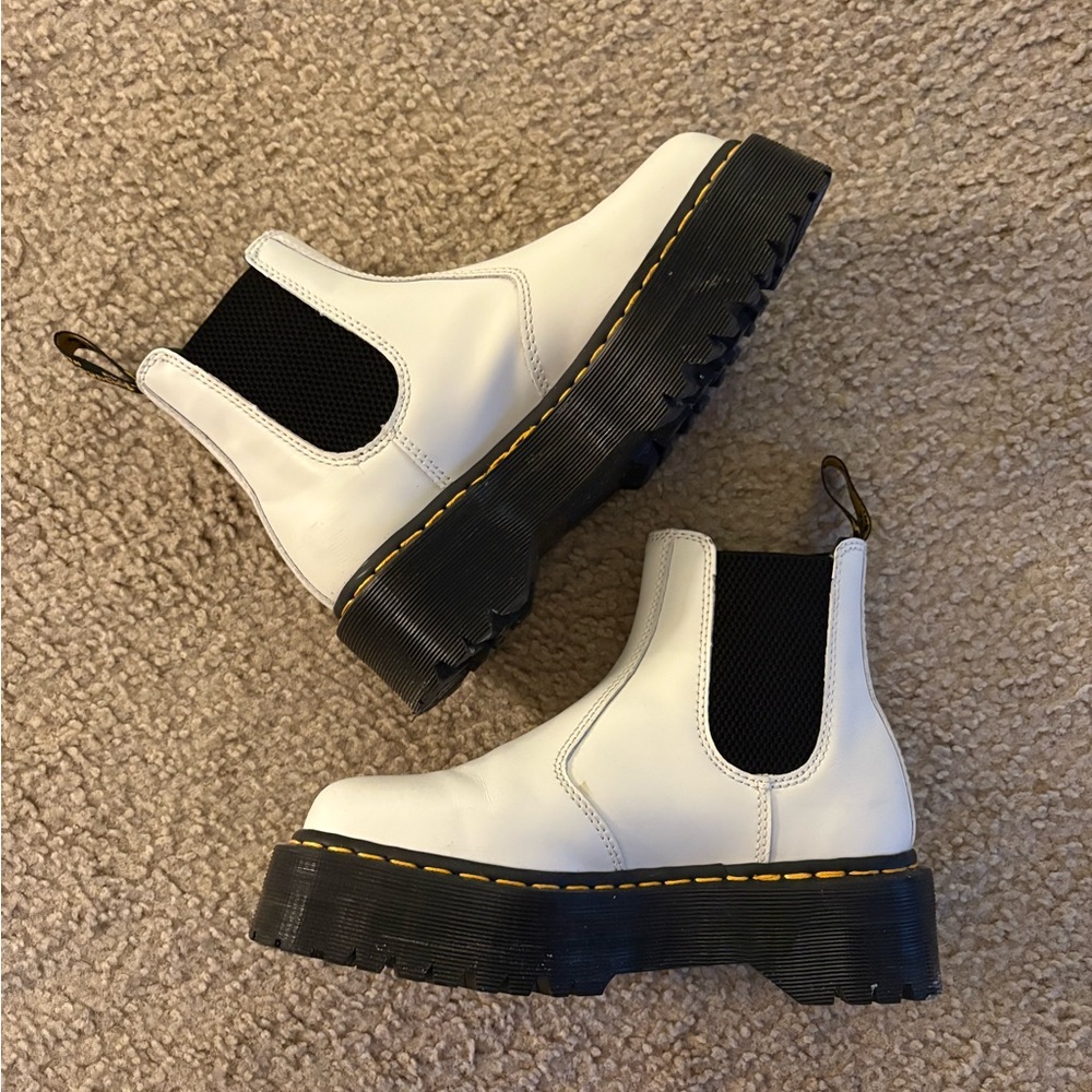 Dr. Martens White Platform Shoes - Picture 2 of 4